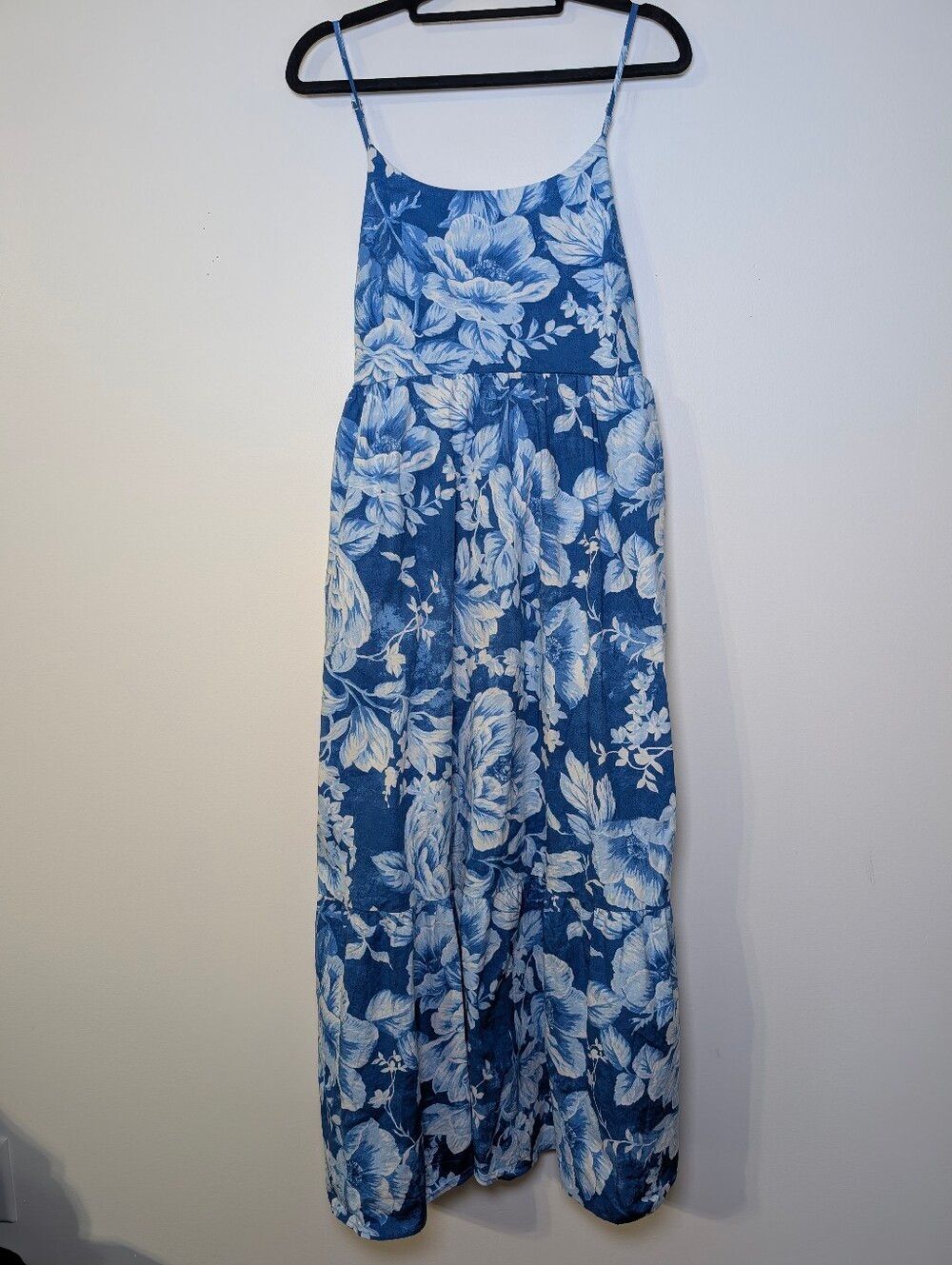 Joie Blue Floral Maxi Dress Size 10 Cottagecore Coastal Garden Party Feminine - Picture 8 of 11